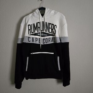 New Black and White Cozy Soft Hoodie W) Zip Pockets Men Sz L